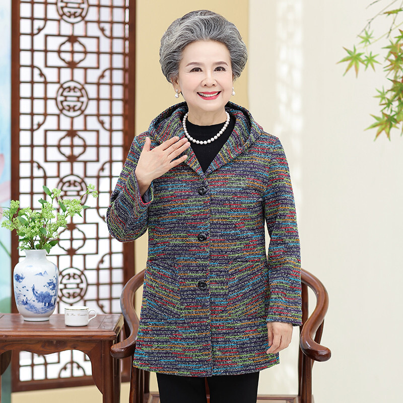 迪鲁奥（DILUAO)中老年人女装秋装外套老人妈妈60-70岁80奶奶春秋衣服老太太衣服新款女装_506 绿色(单件上衣) 3XL(建议115-130斤)