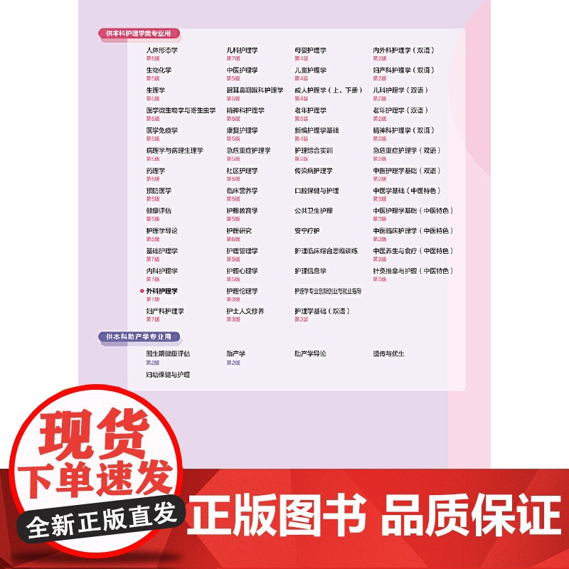 [任选]人卫新版本科护理学第七7版本科护理学类专业教材用书 基础护理学内科外科护理学儿科妇产科急危重症护理学导论护理管理高清大图