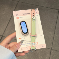 [青苹果]适用小米手环10表带小米9新款超纤皮质8nfc高级感拼色夏天7智能运动6透气创意保护套壳腕带配件