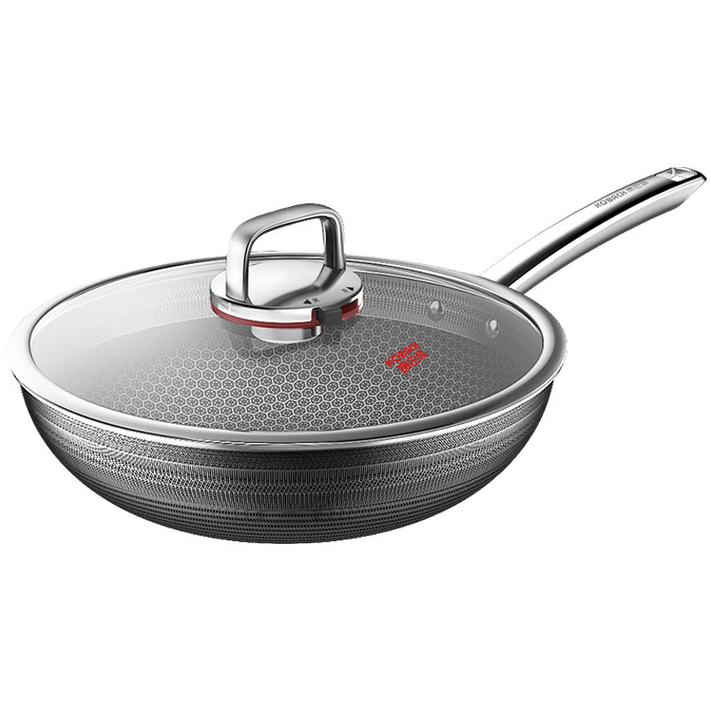 康巴赫炒锅32cm双蜂窝第六代耐磨耐用隔热防烫KGH-C32A