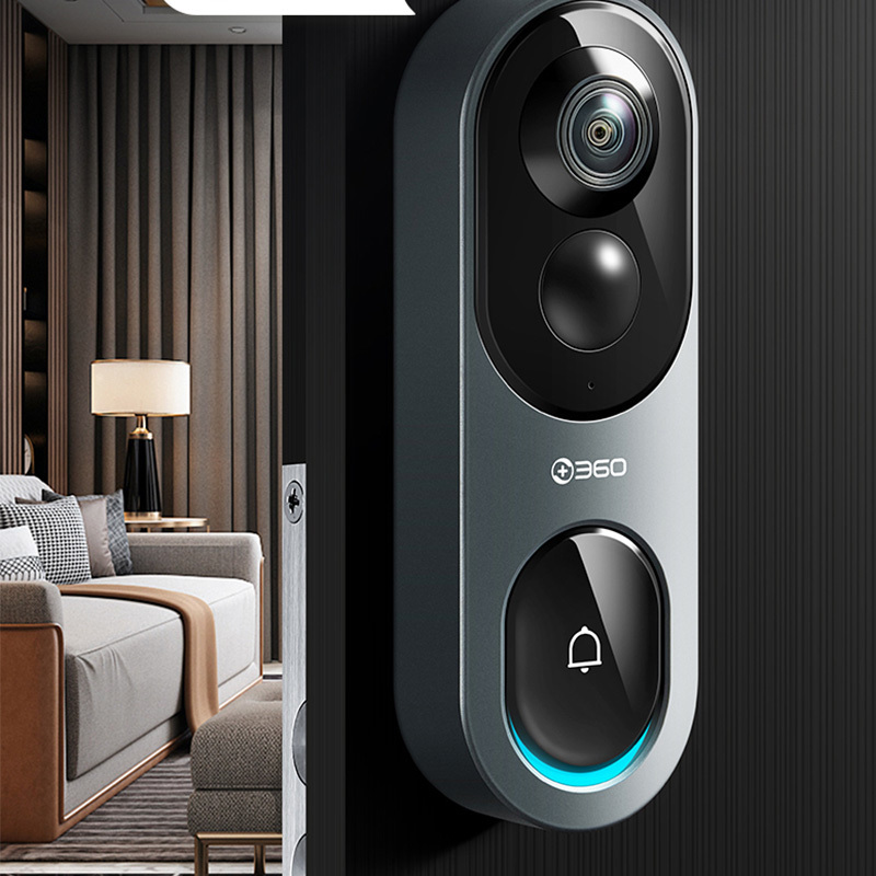 360可视门铃6Pro 500万像素家用监控智能门铃电子猫眼摄像头无线wifi 手机远程查看鱼眼门铃+256G(送读卡器
