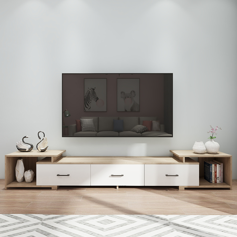 北伸缩轻奢实木电视柜小户型电视柜茶几组合套装定制 a款电视柜(黄梨