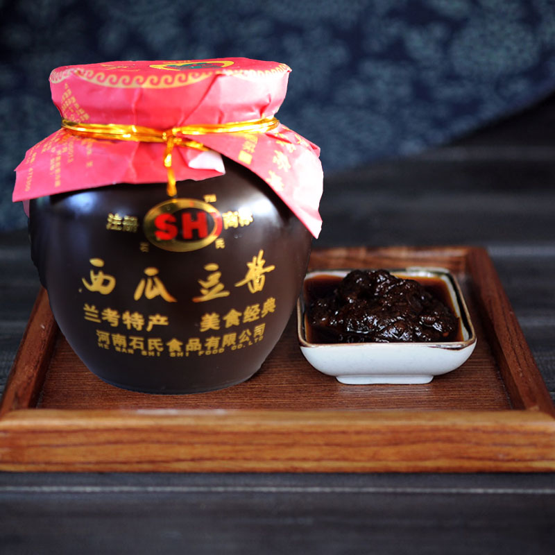 兰考特产石氏西瓜豆酱香辣酱豆220g*2瓶组合礼盒 舌尖美食高清大图