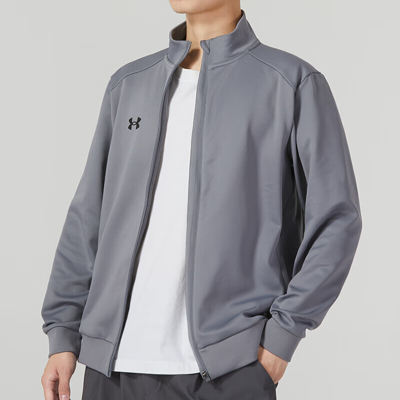 安德玛(Under Armour)夹克男装新款简约百搭立领型格休闲运动夹克外套23600305-014 ZP 23600305-014/灰色 5XL
