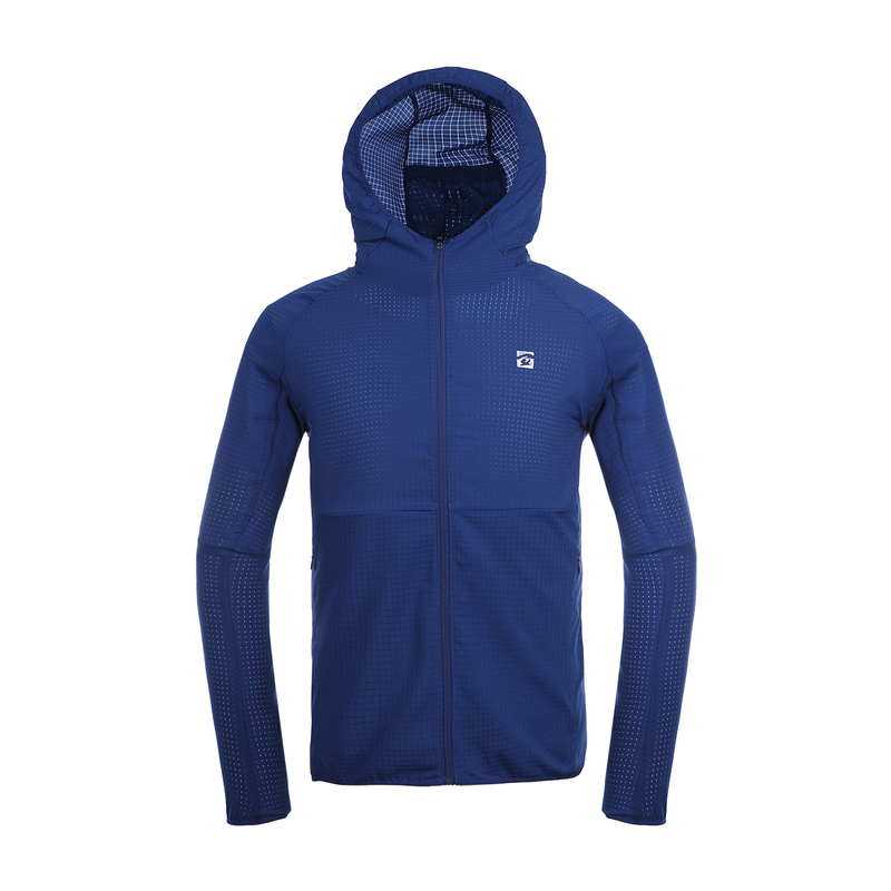 探路者户外运动跑步外套男连帽休闲衣春夏季户外男式吸汗导湿轻薄透气排汗快干跑步速干衣长袖外套男