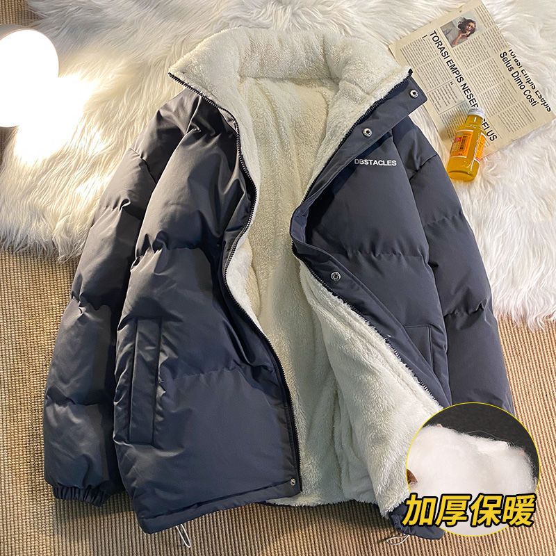 DEBRAND棉服女冬季加绒加厚2021新款韩版洋气百搭羊毛绒棉衣外套