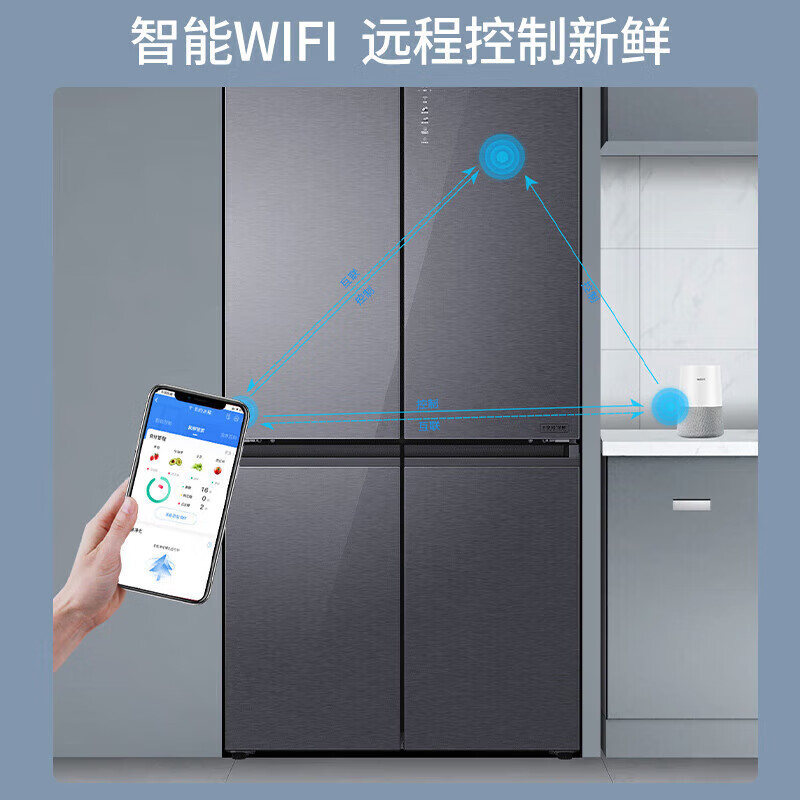 海尔(Haier)BCD-659WGHTD19SEU1 659升双变频十字双开门四开门家用一级能效风冷无霜超大容量全空间