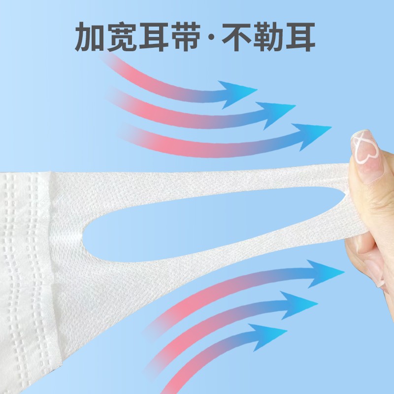 大脸口罩3d立体黑白防晒不勒耳男潮款薄款女高颜值显脸小一次性-30个装;白色高清大图