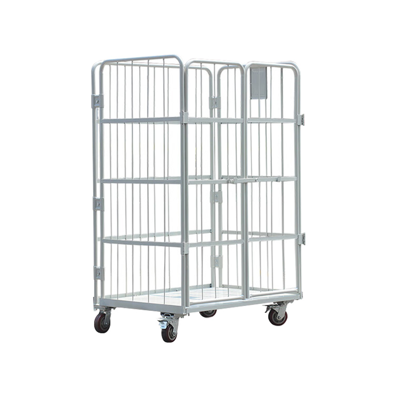 臻远ZY-L09仓储笼 折叠物流台车快递仓库周转车 900*800*1700加门