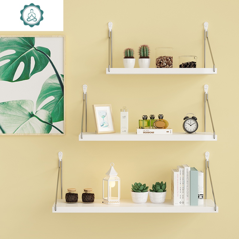 墙上置书架挂墙客厅隔板壁挂式置物架简约收纳卧室北欧装饰壁挂架 封