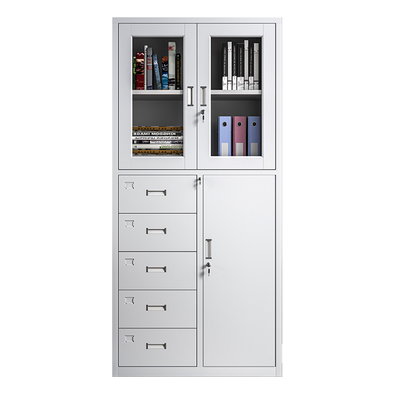 鑫升顺收纳柜财务档案柜资料柜加厚文件柜办公室带锁铁皮柜偏五斗器械高清大图