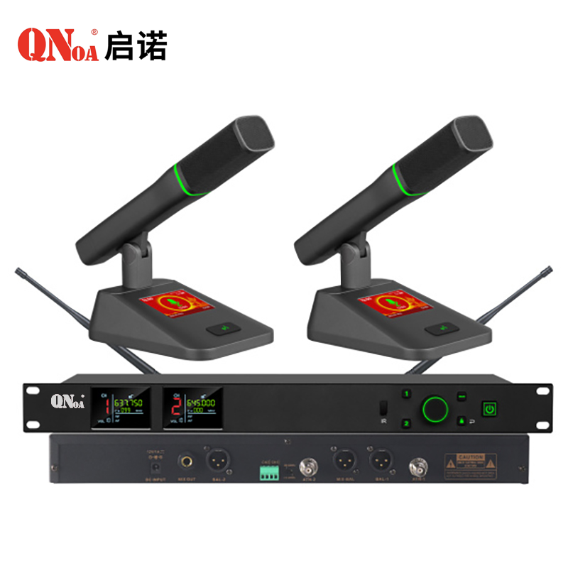 启诺 QN-SWM620真分集一拖二无线麦克风 黑(台)高清大图