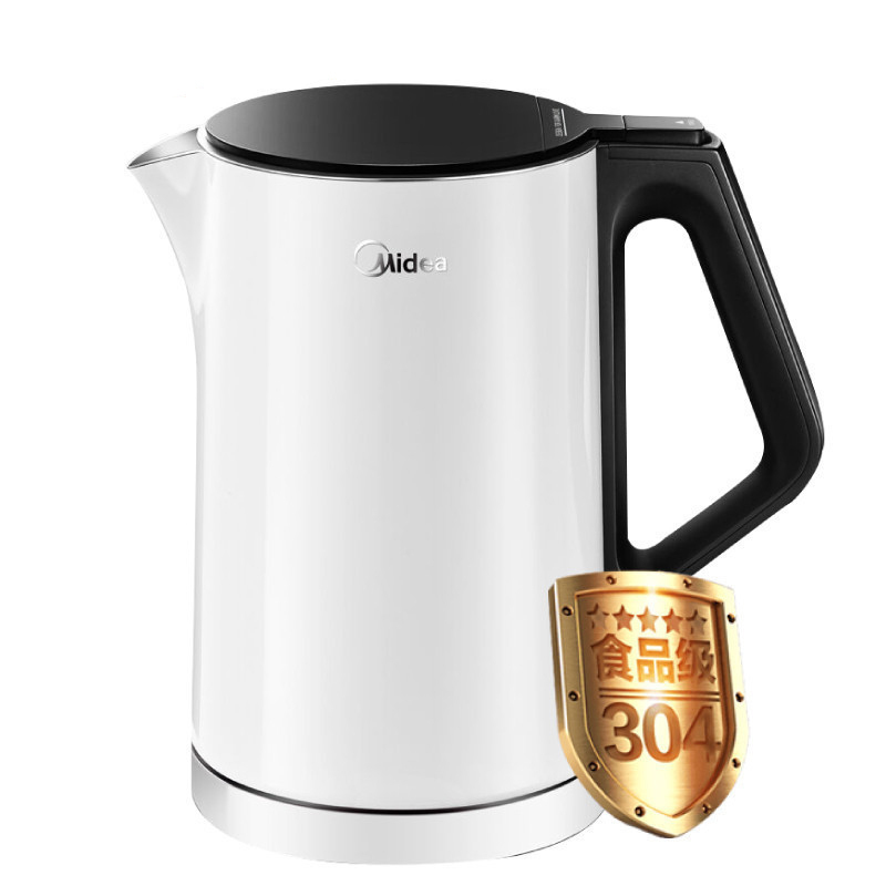 美的(Midea) 电水壶热水壶电热水壶304不锈钢水壶1.5L双层防烫全钢无缝烧水壶 HJ1508a 100台起订