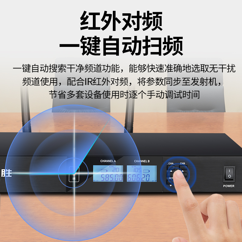 得胜UC-2R锂电款无线套装 一拖二手持话筒麦克风 演唱会议节目主持演讲活动 UC-2R+UC-LD*2话筒套装高清大图
