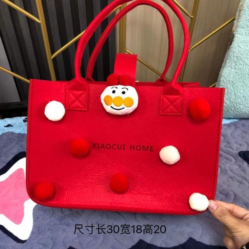 绿色小老鼠 卡通 手提收纳包日常包30*18*20毛毡