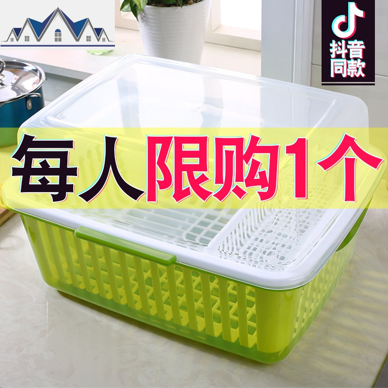 厨房收纳架置物架家用碗架装碗筷收纳箱抖音沥水架特大号碗柜 三维工匠