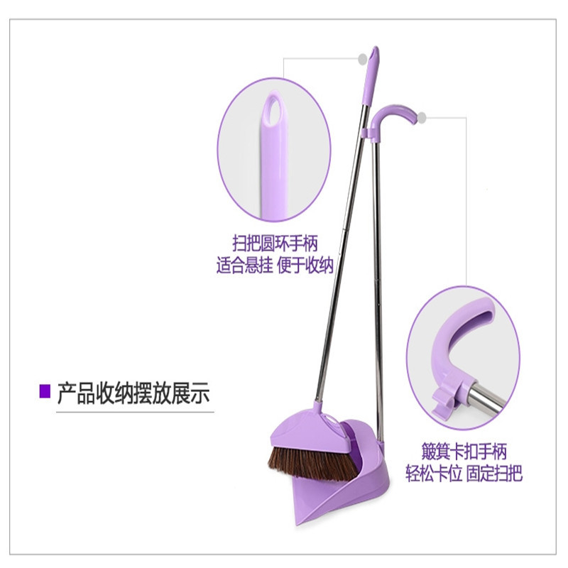 妙洁MOBDPPDJ点睛1套 尘必洁耐用扫把簸箕组合(紫色)