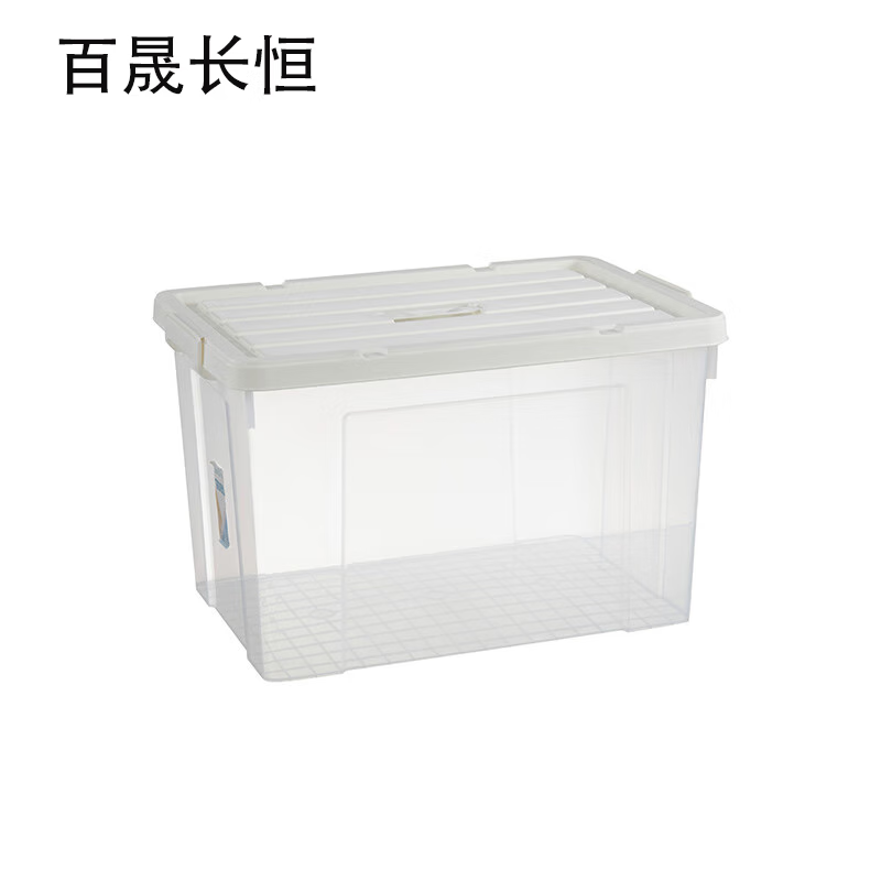 百晟长恒 BSCH-A82D 80L白盖透明 防水防潮透明整理 收纳箱 (计价单位:个) 透明高清大图