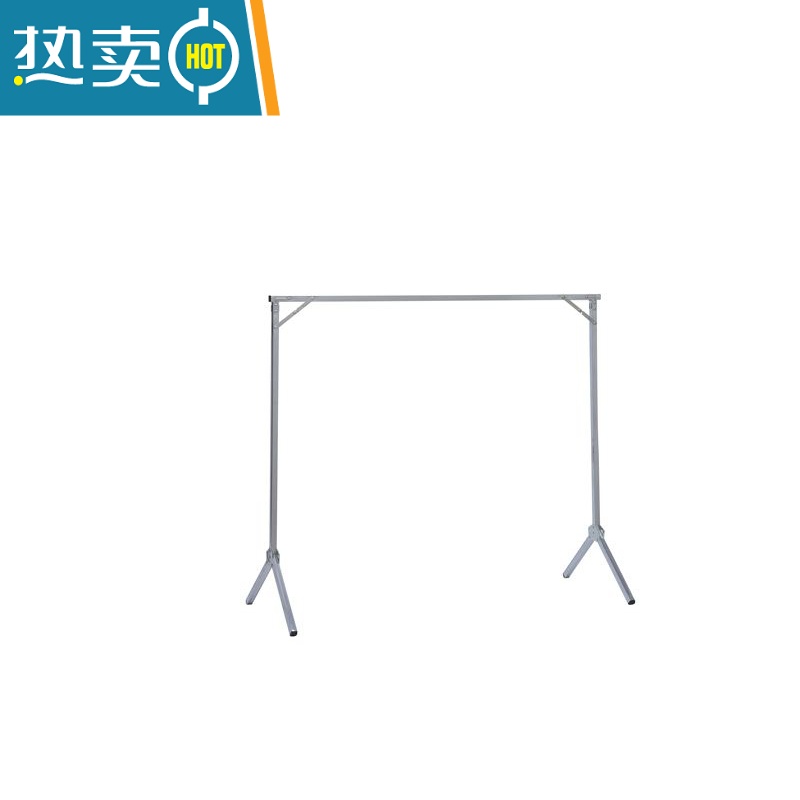 敬平晾衣架落地折叠单杆式晒被子简易家用卧室内阳台凉挂衣杆架 不锈钢圆管伸缩长1.3-2米 银色高清大图