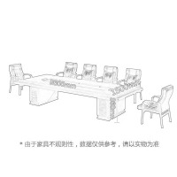 三圣 办公家具油漆贴实木皮大型会议桌办公桌洽谈桌培训桌会客桌大办公桌3.6m