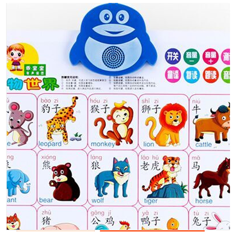 触摸款动物世界乖宝宝有声挂图早教发声挂图幼儿童看图识字卡片宝宝