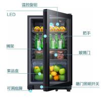 海尔(haier)108升冰吧 家用保鲜柜饮料冷藏柜立式冰柜办公室单门小冰箱 黑色单冷藏LC-108H