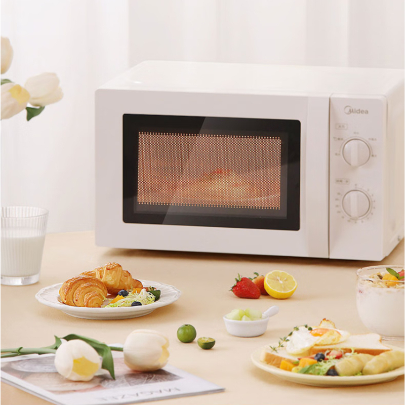 美的智能变频微波炉M1-X10 21L大容量快速加热健康烹饪家电美的 快捷微波炉 家用小型 360°转盘加热 旋钮操控