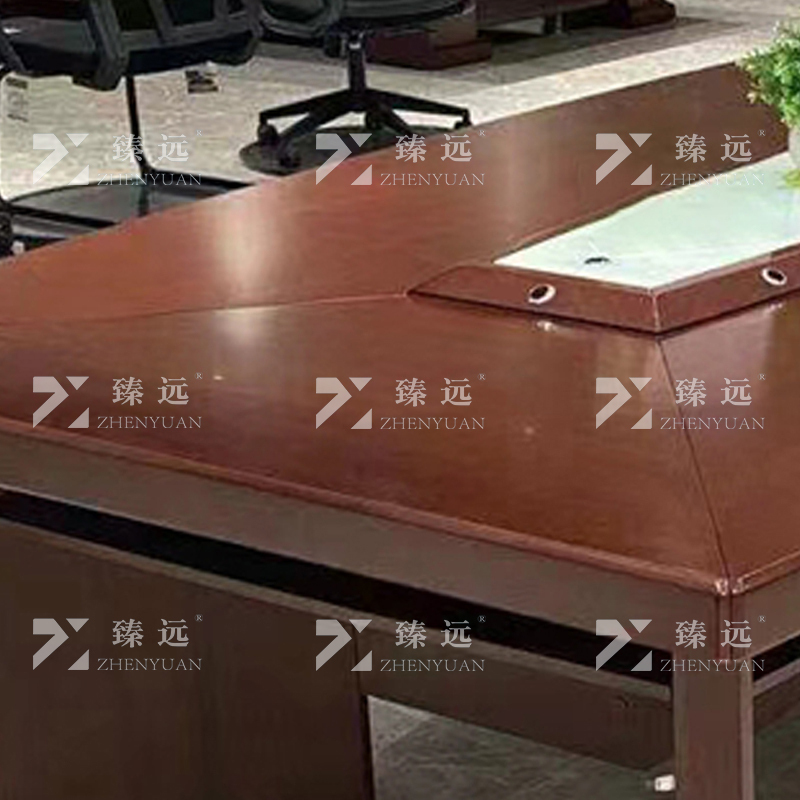 臻远 大型油漆会议桌油漆洽谈桌6米