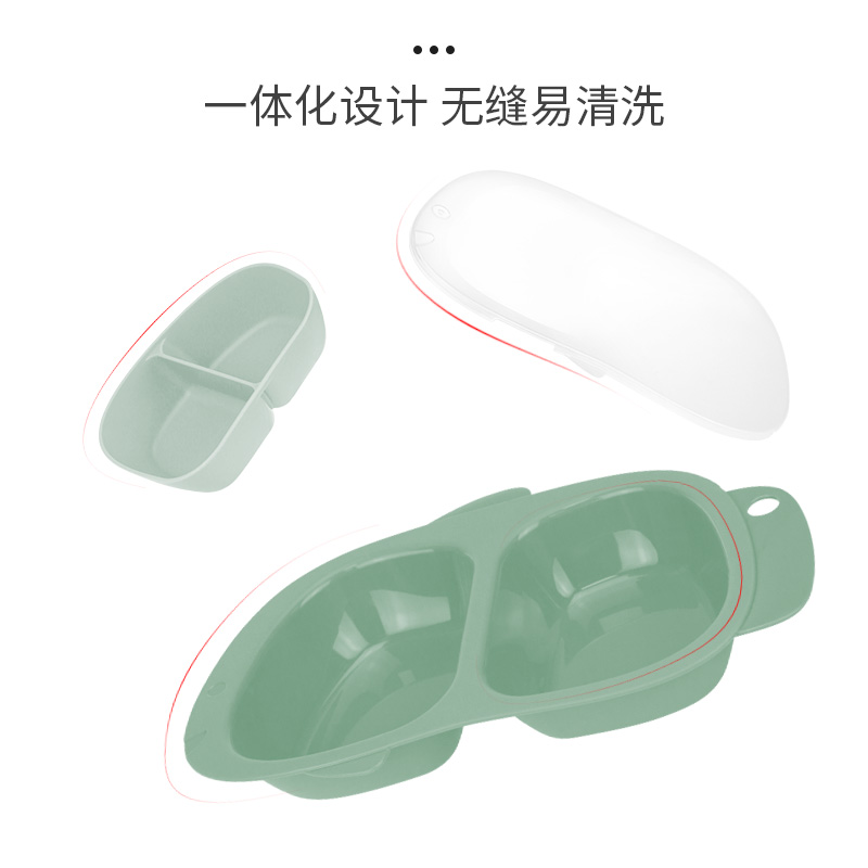 婴侍卫 儿童分格餐盘套装 BW-1909 绿/橙 可选色