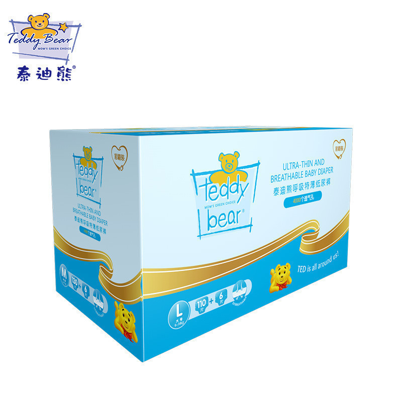 泰迪熊Teddy Bear超薄透气纸尿裤L116片(9-14公斤)婴儿尿不湿 呼吸特薄系列