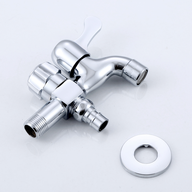 合金低配侧开网嘴洗衣机嘴洗衣机水龙头一分二接头专用一进二出两用