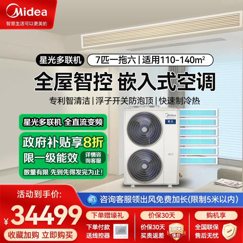 美的空调MDS-180W-E01-XG一拖六