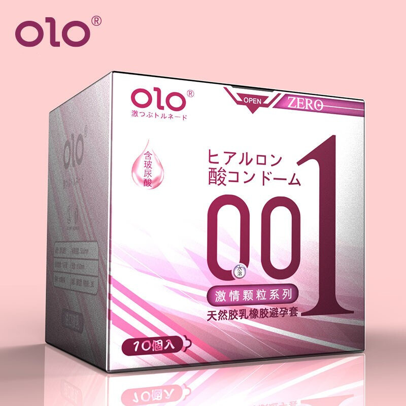 OLO 快感颗粒避孕套玻尿酸0.01安全套激情颗粒套 纤薄套至薄男用byt情趣用品