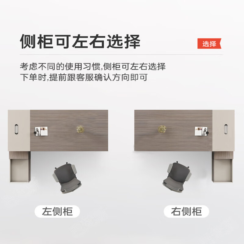 北尧长青 办公桌现代简约办公室老板桌轻奢大班台经理桌 2米老板桌+可移动侧柜