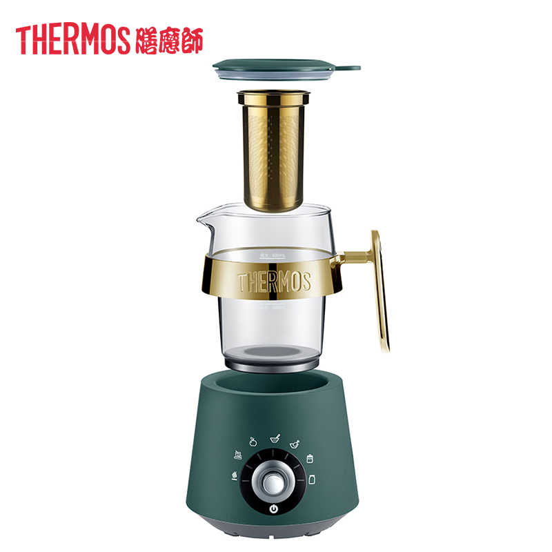 膳魔師(THERMOS)独乐系列养生壶家用多功能玻璃烧水壶花茶壶EHA-1352A-G 液体加热器