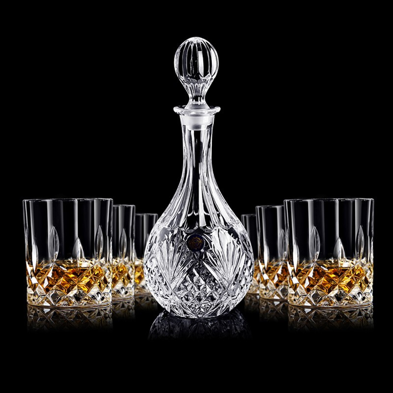 鼎亨无铅水晶玻璃酒樽威士忌杯烈酒杯啤酒杯洋酒杯茶杯酒具7件套