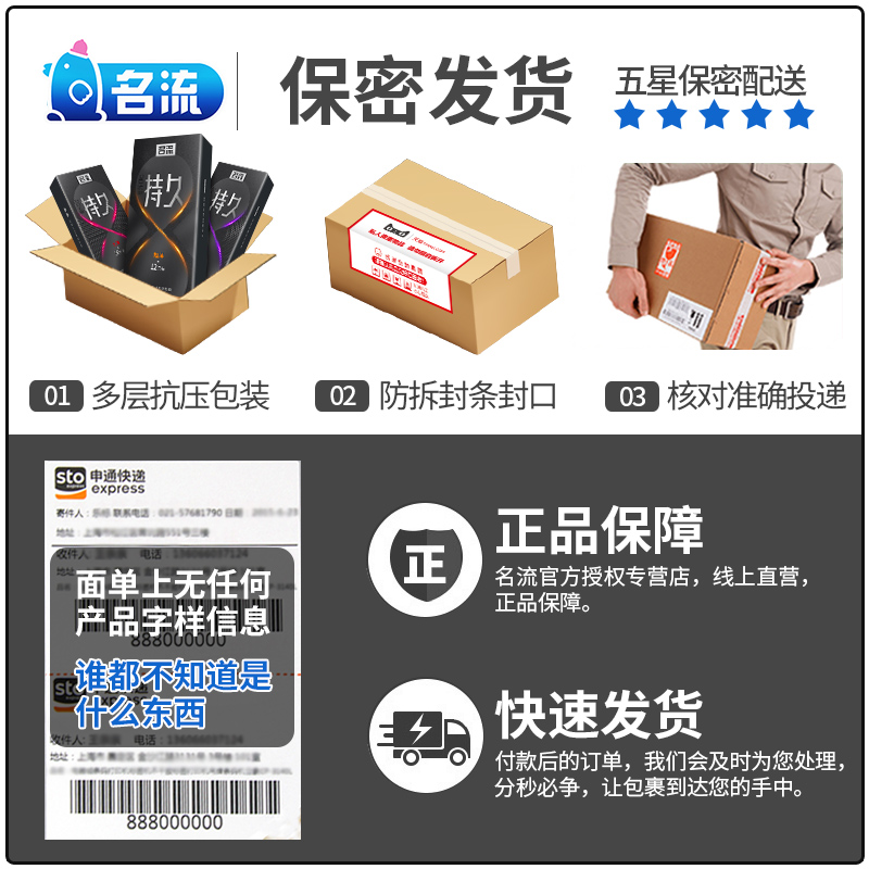 名流双保险加厚避孕套10只同志无储精囊情趣用品专用肛男士gay男男性用具交byt高清大图