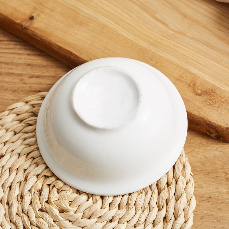 珑伽辛 白色陶瓷碗翅碗 4.5英寸/个高清大图