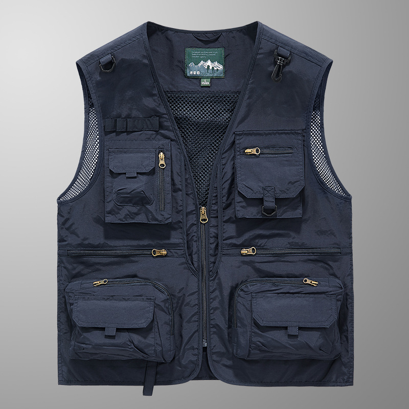 啄木鸟工装马甲男士夏季新款户外摄影钓鱼背心机能多口袋马夹外套高清大图