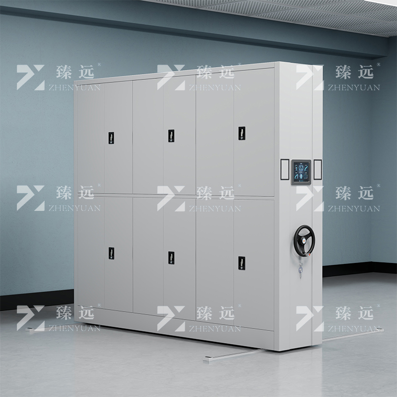 臻远ZY-MJJA-17 智能密集架移动式档案柜钢制轨道智能密集柜 通双节 一列三组