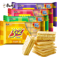 康师傅3+2苏打夹心饼干300g袋装休闲早餐零食小吃