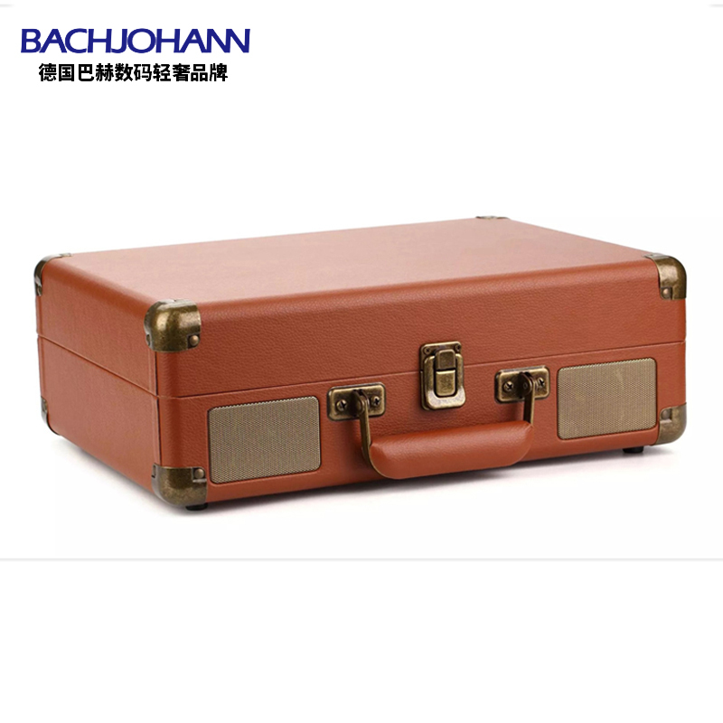 BACHJOHANN德国巴赫 留声机黑胶唱片机蓝牙音响音箱复古留声机老式怀旧唱机礼物仿古胶片 棕色唱片机