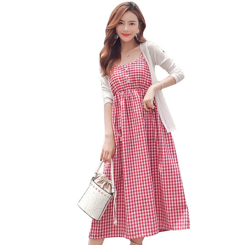 迪鲁奥（DILUAO)LYL 孕妇装夏 孕妇连衣裙夏中长款夏装套装 孕妇两件套裙子 宽松时尚孕妇裙子F363-42图片