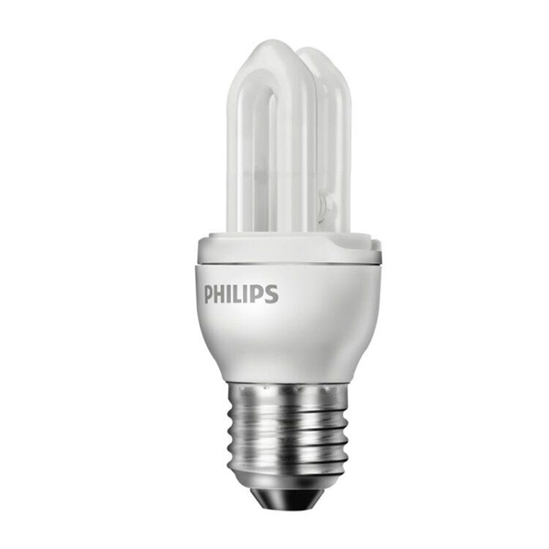 飞利浦(Philips) 5W E27 2U 节能灯泡 6500K白光 12只 (单位:件)