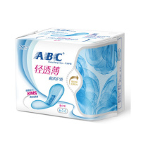 abc 卫生护垫 日用 量少型 特薄0.08cm 加长163mm*单包22片装 KMS清凉舒爽 超透气 棉柔 姨妈护垫
