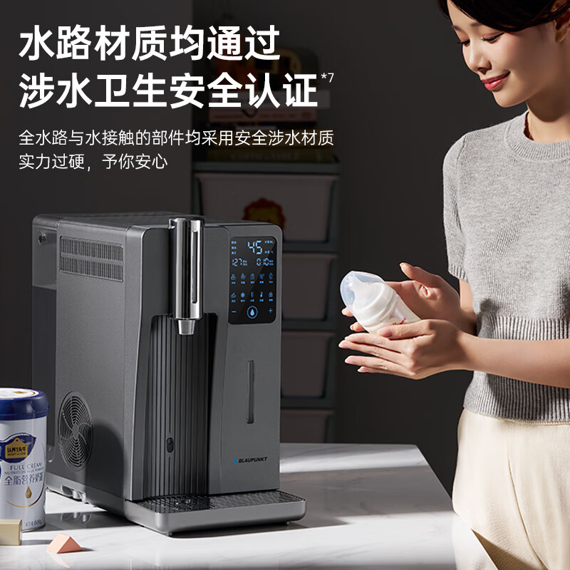 蓝宝(BLAUPUNKT)台式净水器加热直饮一体机净饮机即热饮水机家用即热式免安装 灰色 BP-WD02高清大图