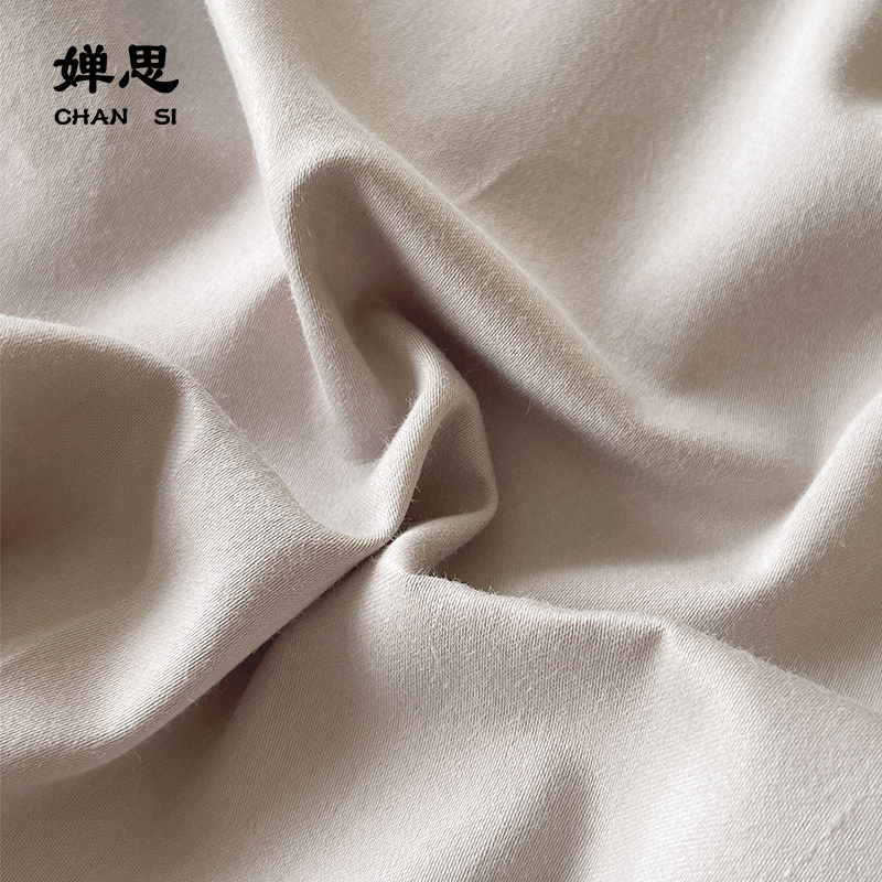 婵思 CKL250317 纯棉纯色致简磨毛四件套 浅灰色 200*230cm高清大图