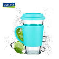 三光云彩(GLASSLOCK) 韩国进口玻璃水杯办公室钢化玻璃耐热茶水杯带把手500ml便携男女学生杯子