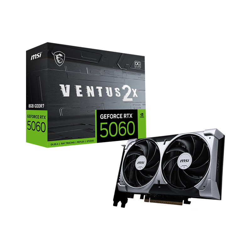 微星RTX 5060 8G VENTUS万图师 电竞游戏设计智能学习独显台式电脑游戏显卡不支持无理由退货高清大图