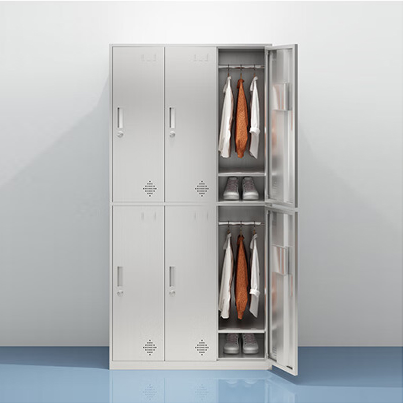 湘渭不锈钢更衣柜员工衣柜储物柜更衣室储物柜201六门更衣柜高清大图